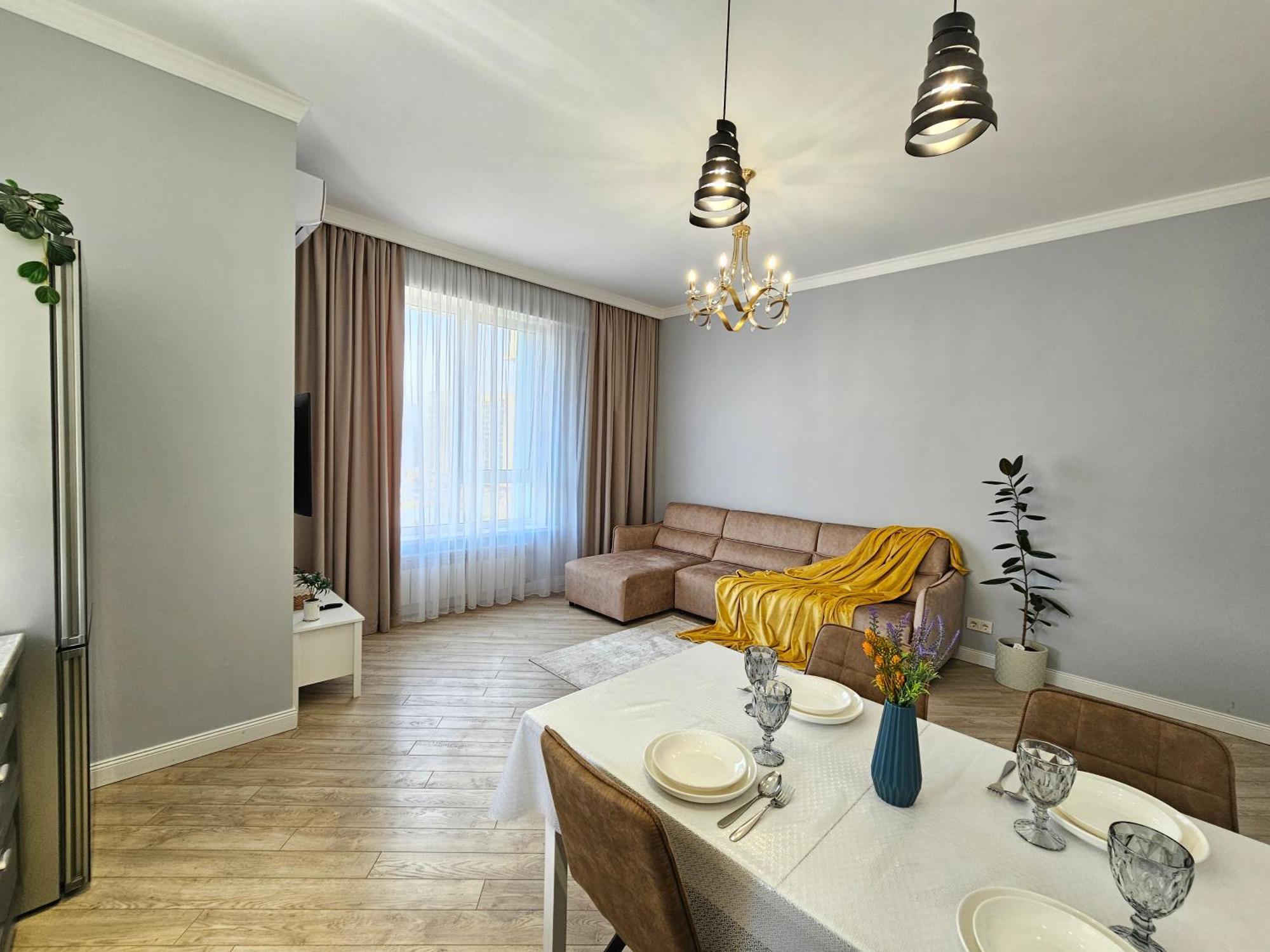 3 Room Gagarin Park Residential Complex Near Mega Shopping Mall Almaty Exterior foto